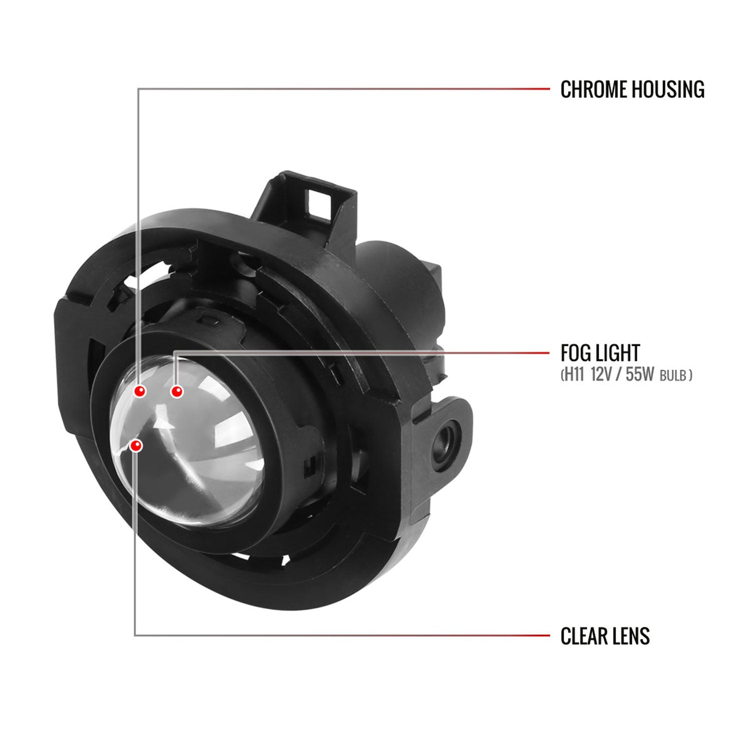 2011-2019 Chrysler 200/300 /Challenger / Jeep Grand Cherokee Fog Lights Chrome