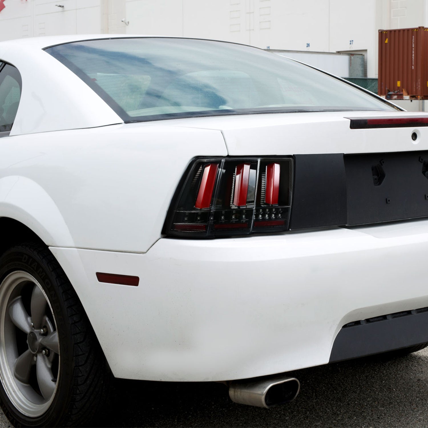 1999-2004 Ford Mustang Sequential LED Tail Lights Jet Black/Clear Lens