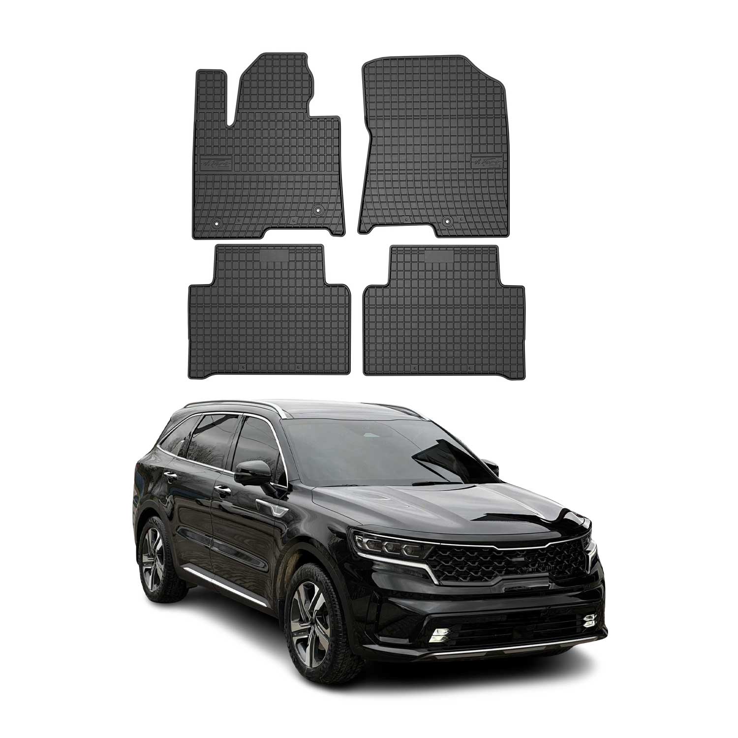 2021-2025 Kia Sorento Hybrid PHEV Floor Mats Liners Full Set All Weather Rubber