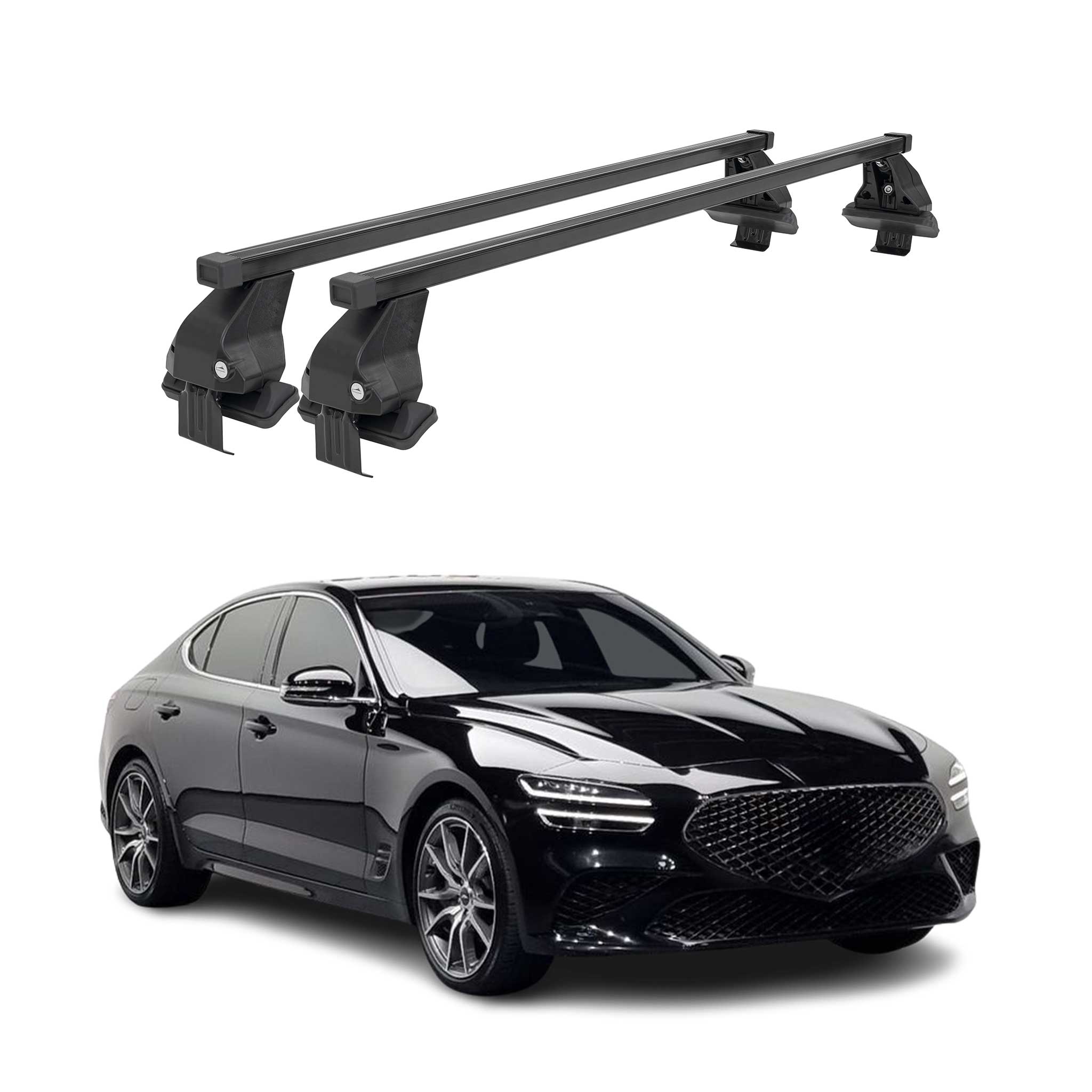 2019-2026 Genesis G70 Roof Rack Cross Bars Black