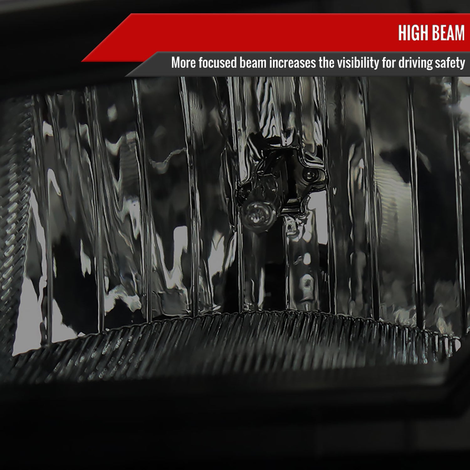 2002-2009 Chevy Trailblazer Projector Headlights w/LED Light Strip Black/Smoke