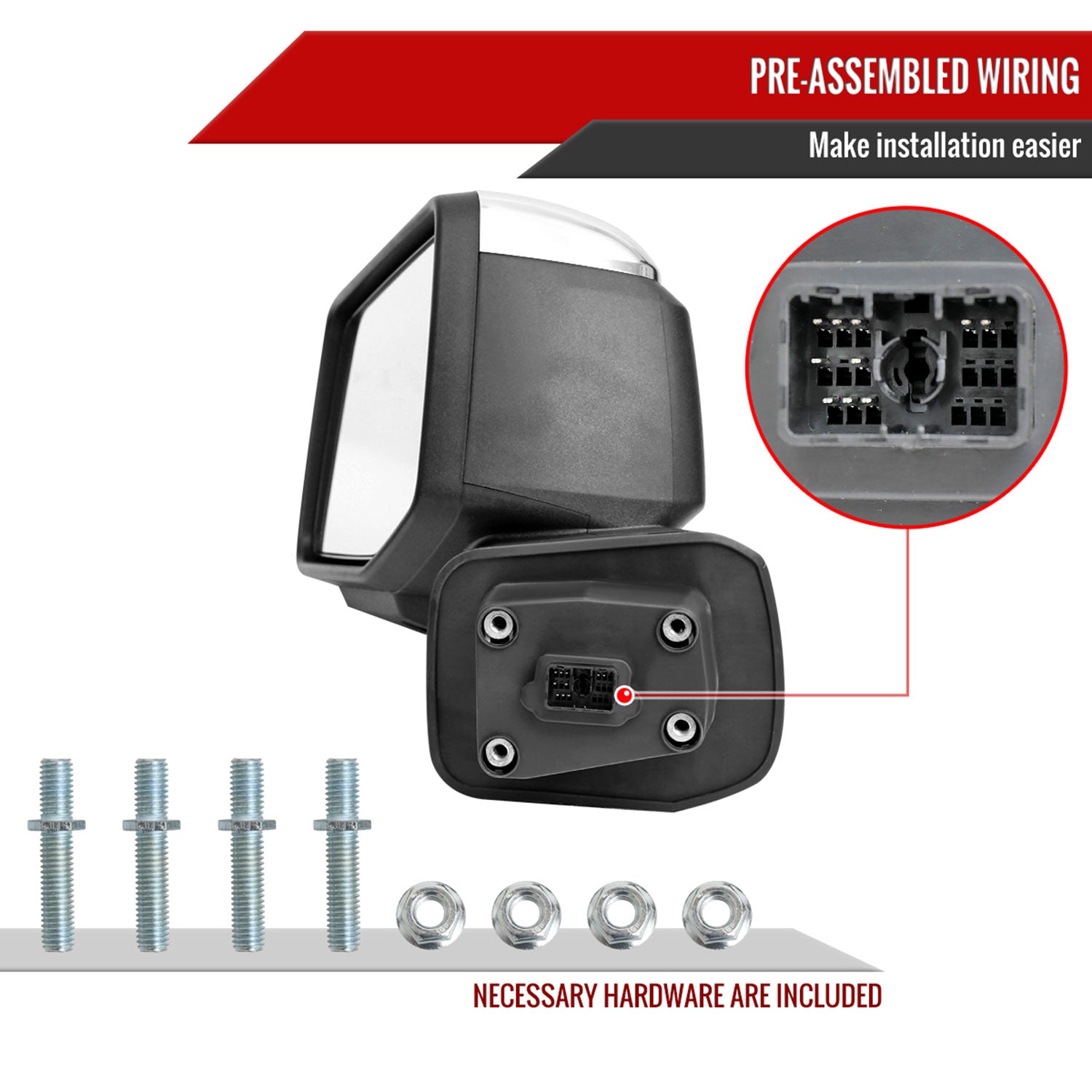 2019-2024 GMC Sierra 1500 Chrome Auto-Fold Side Mirror Driver Side