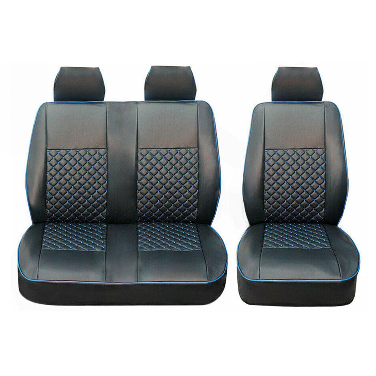 2015-2025 Ford Transit Leather Front Car Seat Covers Protector Black Blue