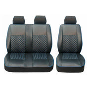 2015-2025 Ford Transit Leather Front Car Seat Covers Protector Black Blue