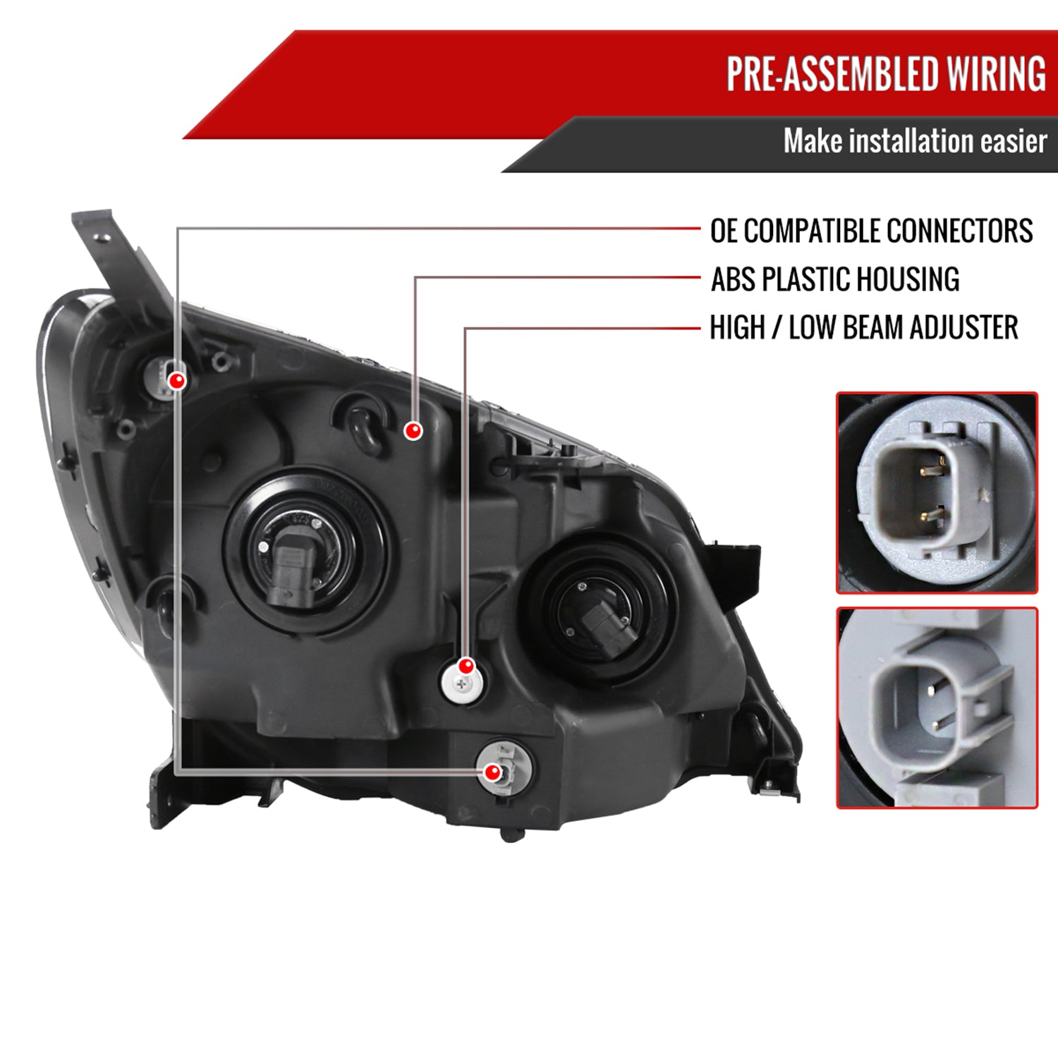 2005-2007 Honda Odyssey Factory Crystal Headlights w/9006 Bulbs Chrome/Clear