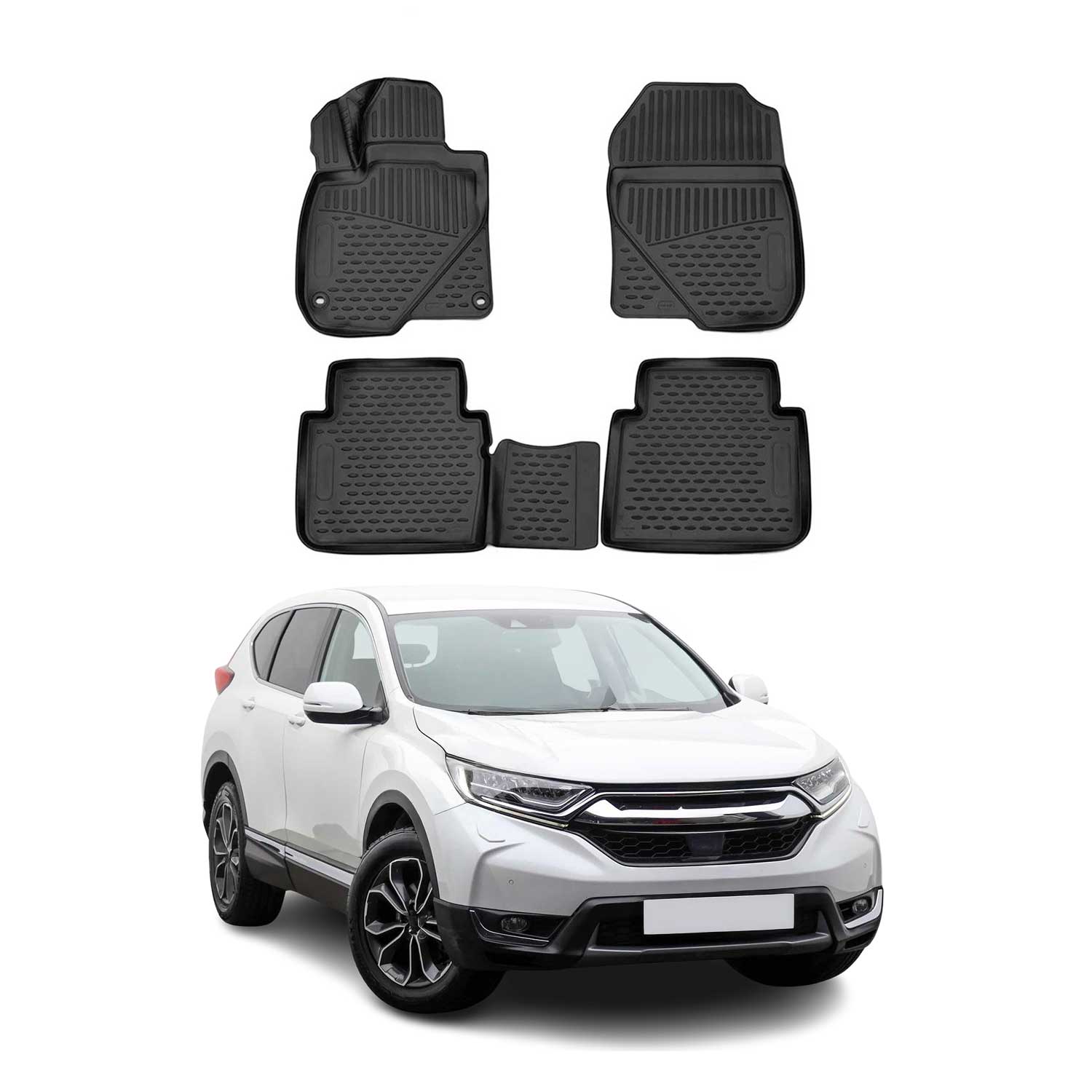 2017-2022 Honda CR-V Floor Mats Liners Full Set All Weather Black