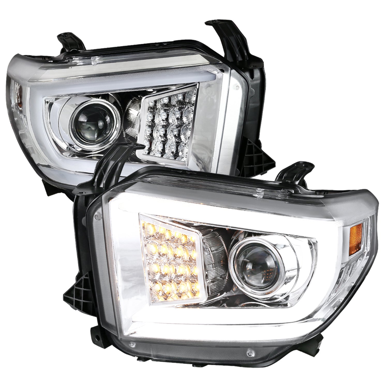 2014-2021 Toyota Tundra LED CBar Projector Headlights Signal Lights Chrome