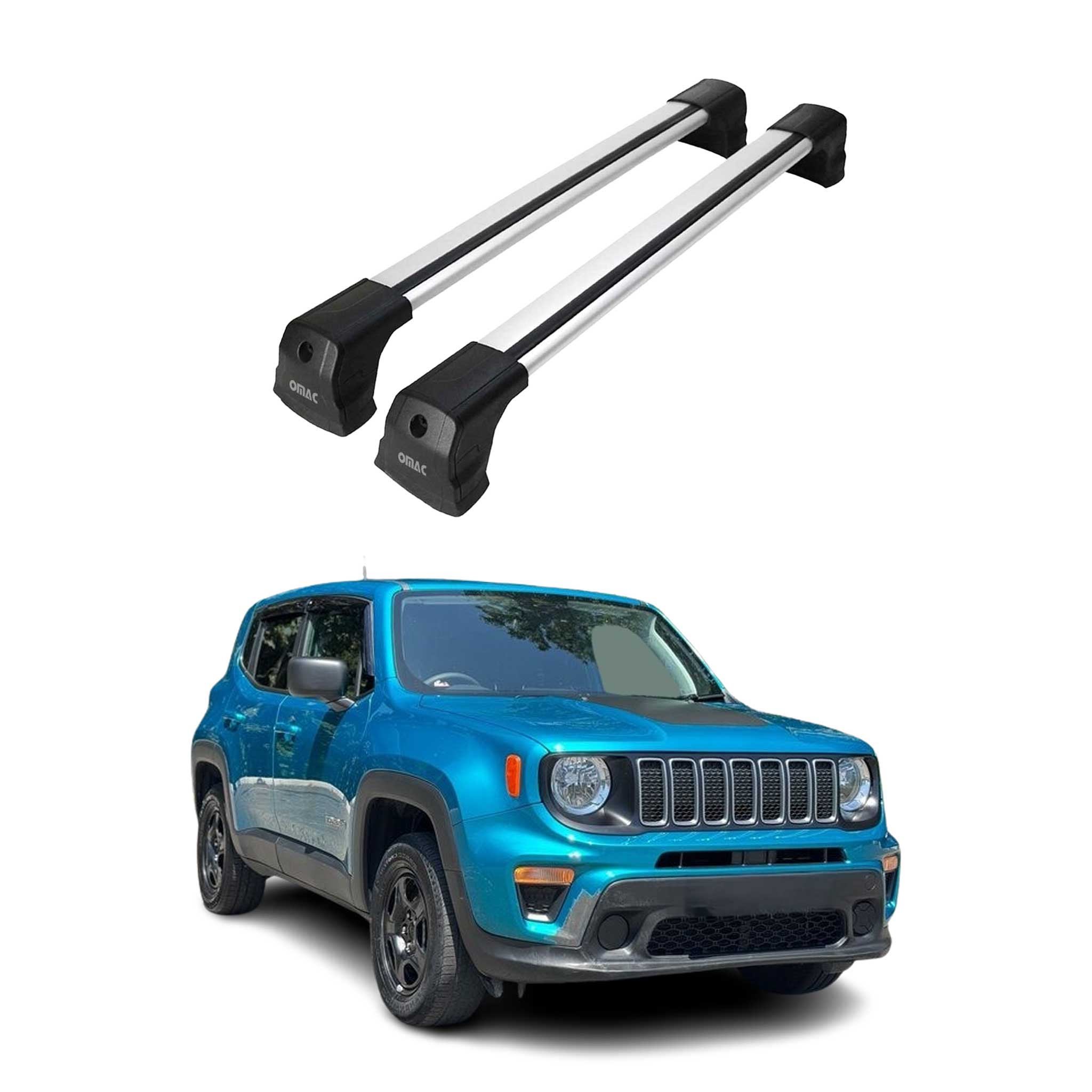 2015-2023 Jeep Renegade Roof Rack Cross Bars Luggage Carrier Aluminium Silver 2 Pcs