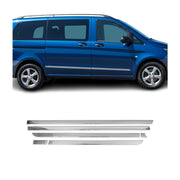 2016-2024 Mercedes Metris L1 L2 Side Door Molding Trim Skirt Garnish Stainless Steel