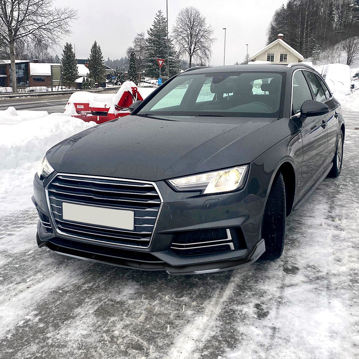 2017-2018 Audi A4/S4 Glossy Black 3Pcs Front Bumper Lip Splitter Kit