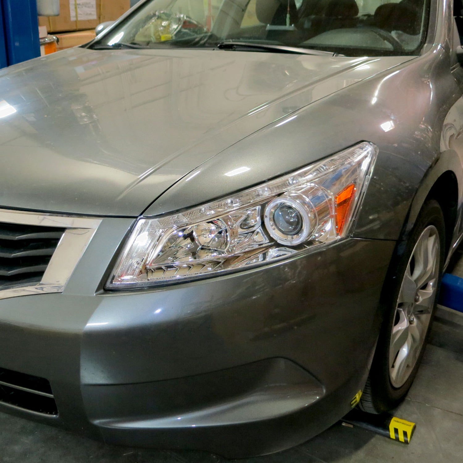 2008-2012 Honda Accord Sedan Single Halo Headlights LED Light& Signal Chrome