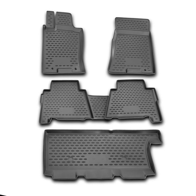 2009-2010 Kia Borrego Floor Mats Liners Full Set All Weather Black