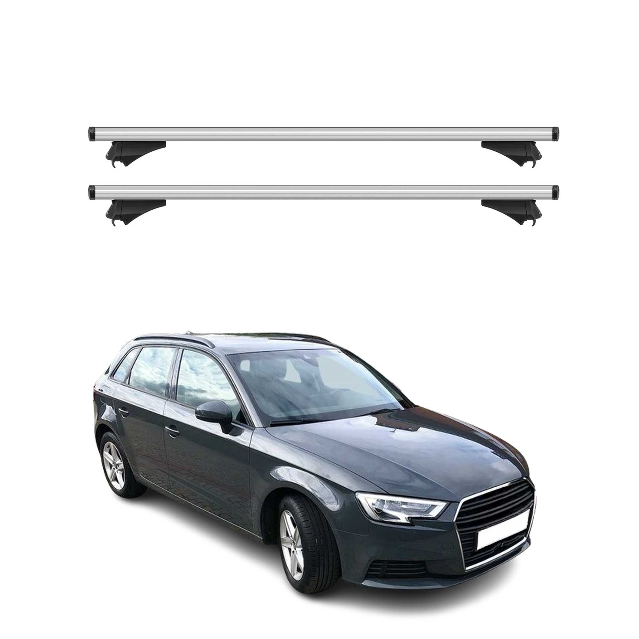 2015-2020 Audi A3 Sportback Roof Rack Cross Bars Silver