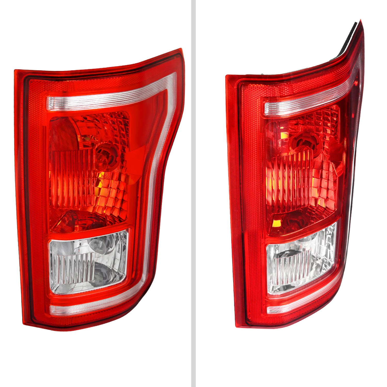 2015-2017 Ford F-150 Factory Replacement Tail Light Assembly Chrome/Red Clear