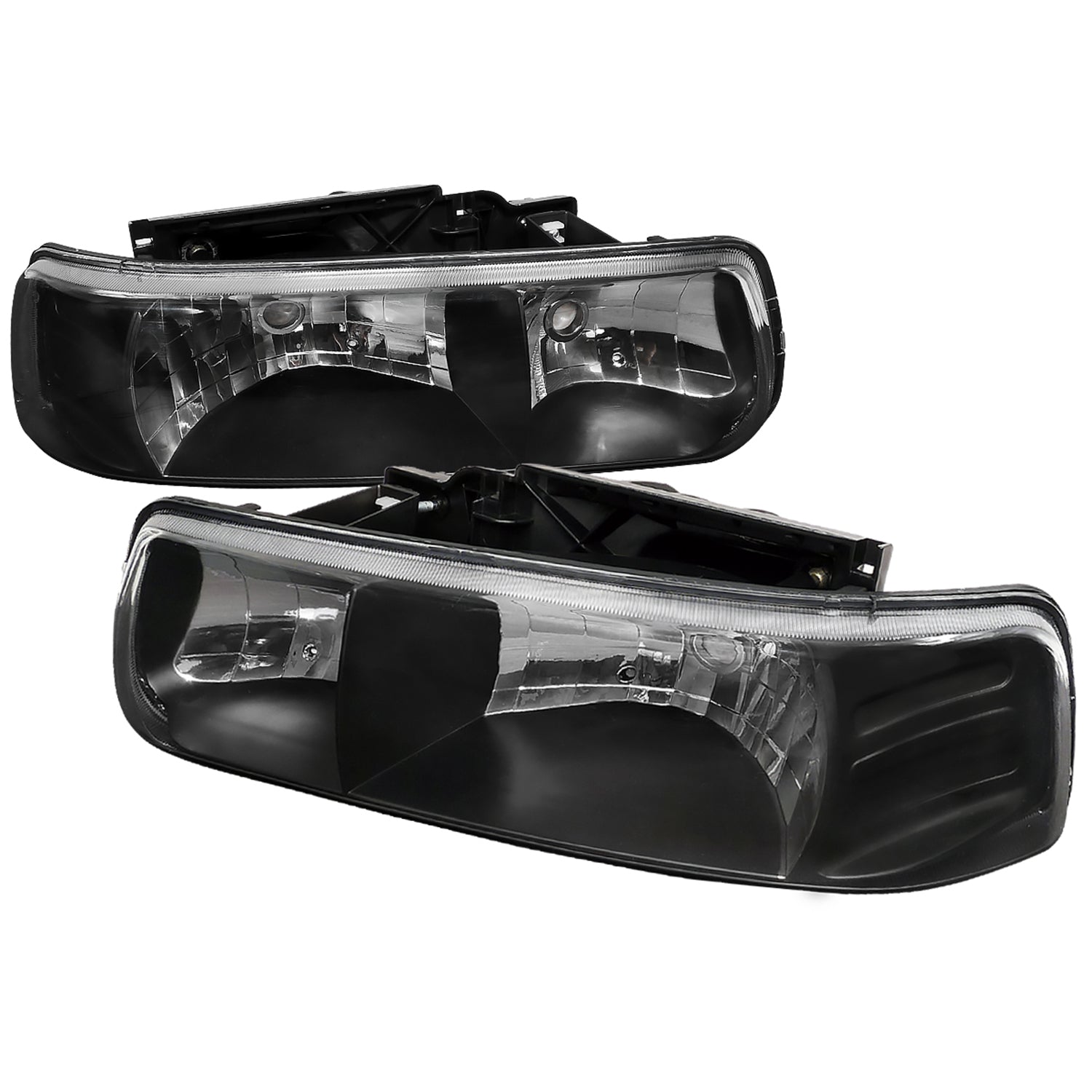 1999-2006 Chevy Silverado/Tahoe/Suburban Factory Headlights Matt Black/Clear