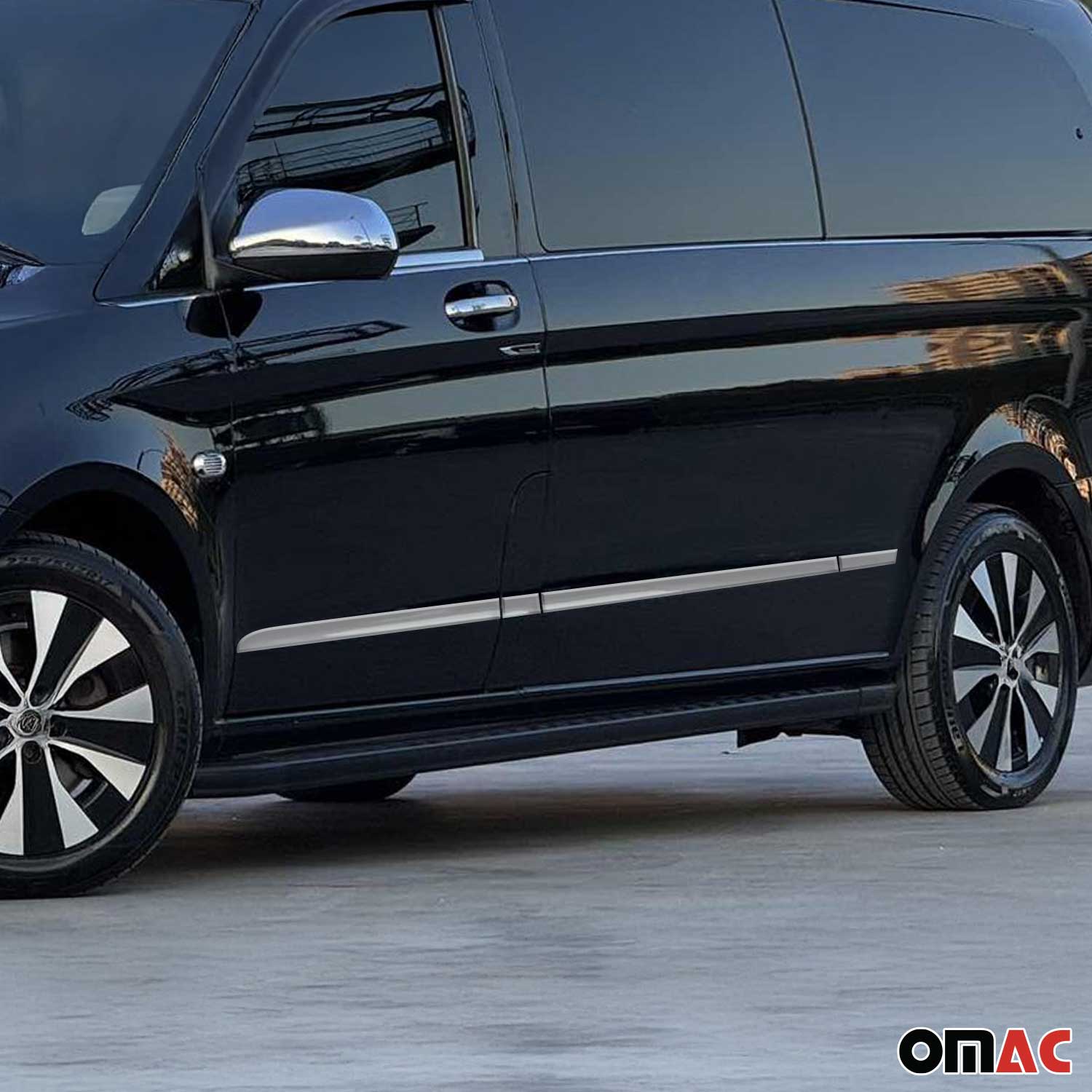 2016-2024 Mercedes Metris Long Wheelbase Side Door Molding Trim Skirt Garnish Stainless Steel