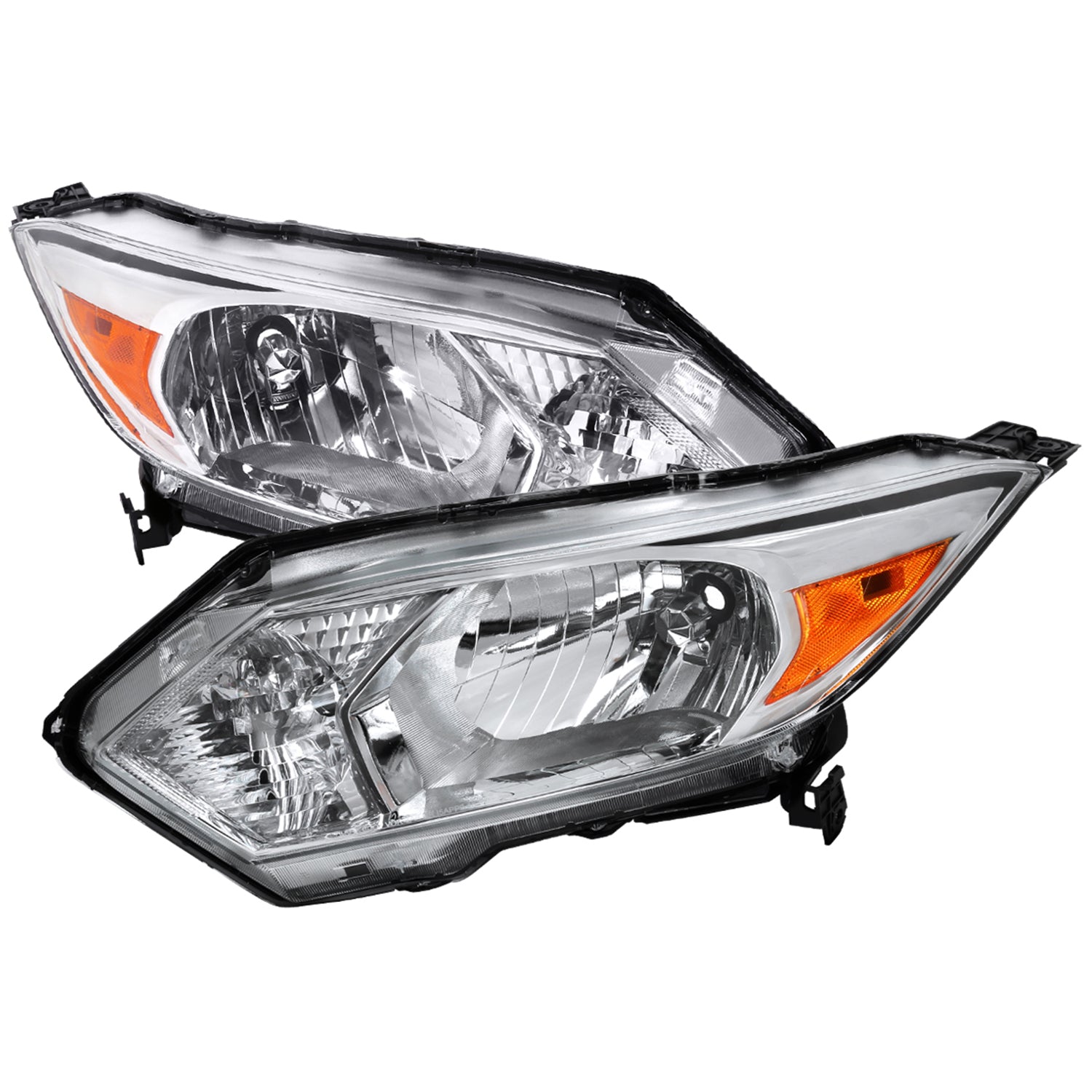 2016-2018 Honda HR-V Crystal Headlights w/ Amber Reflectors Chrome/Clear Lens