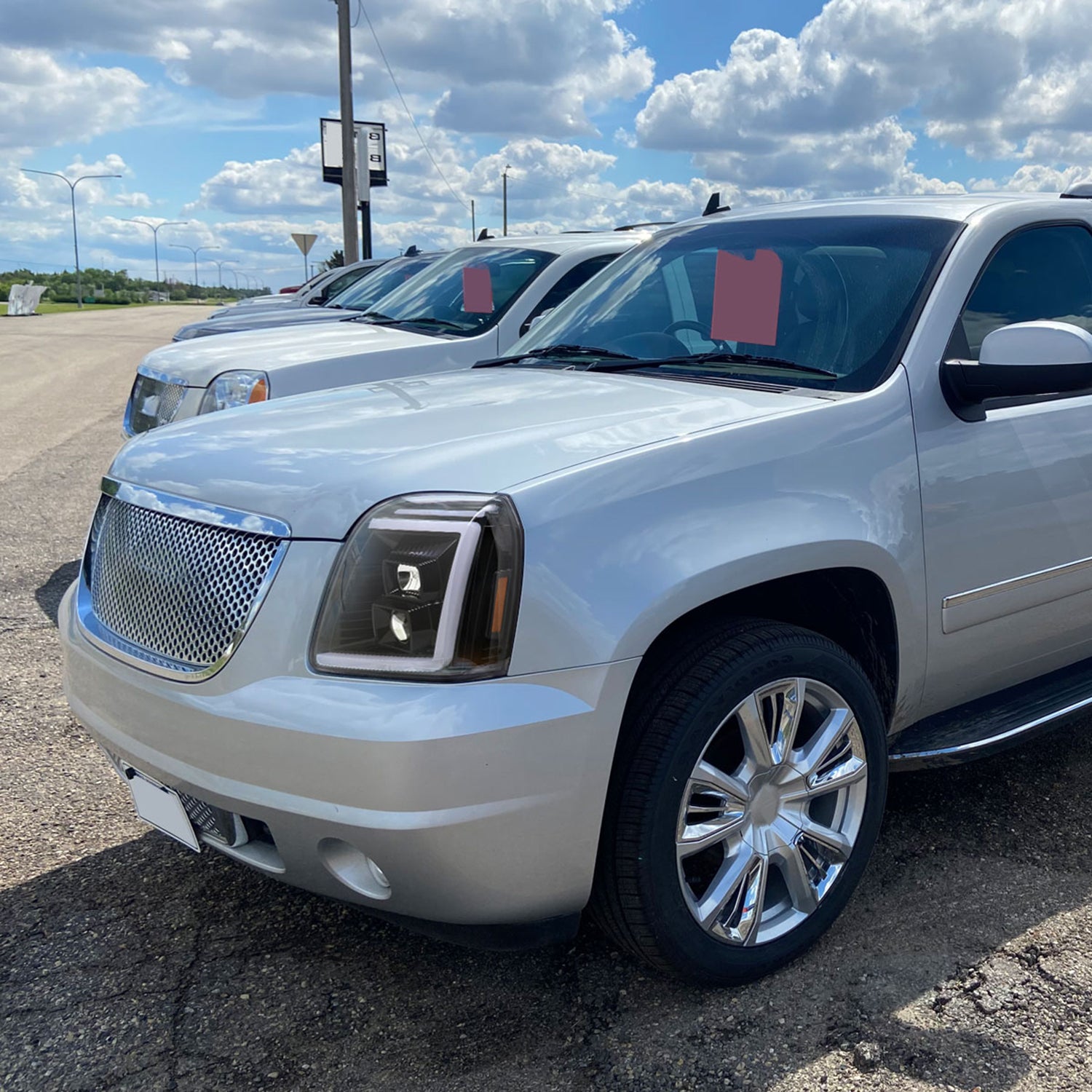 2007-2014 GMC Yukon/XL 1500/XL 2500 LED Signal Projector Headlights Jet Black