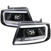 2004-2008 Ford F-150/ 06-2008 Lincoln Mark LT LED C-Bar Headlights Black