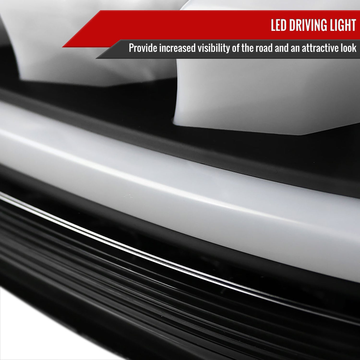 2010-2016 Hyundai Genesis Coupe White Bar LED Tail Lights Matt Black/Clear