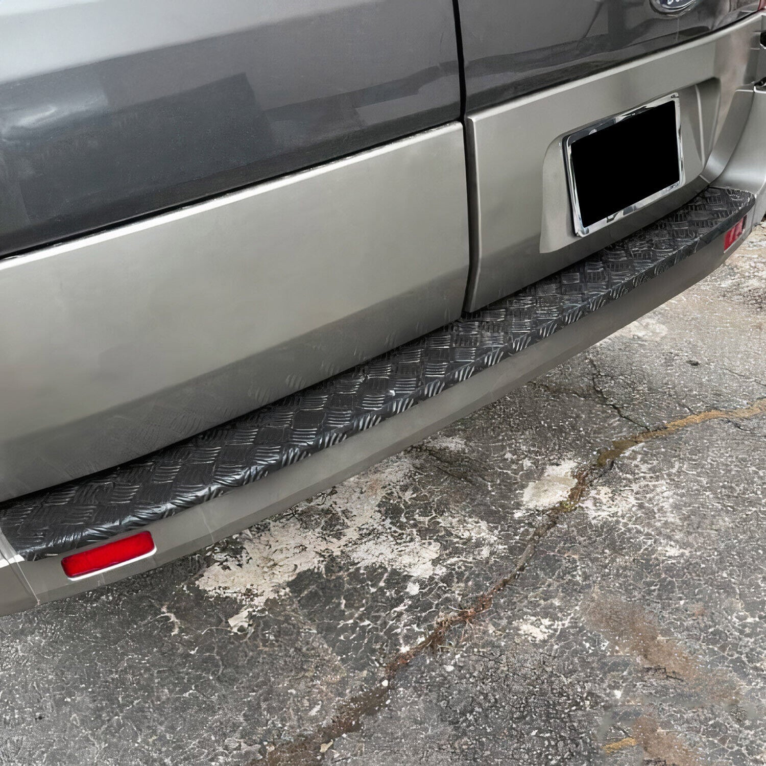 2015-2025 Ford Transit Rear Bumper Sill Cover Protector Aluminium Black