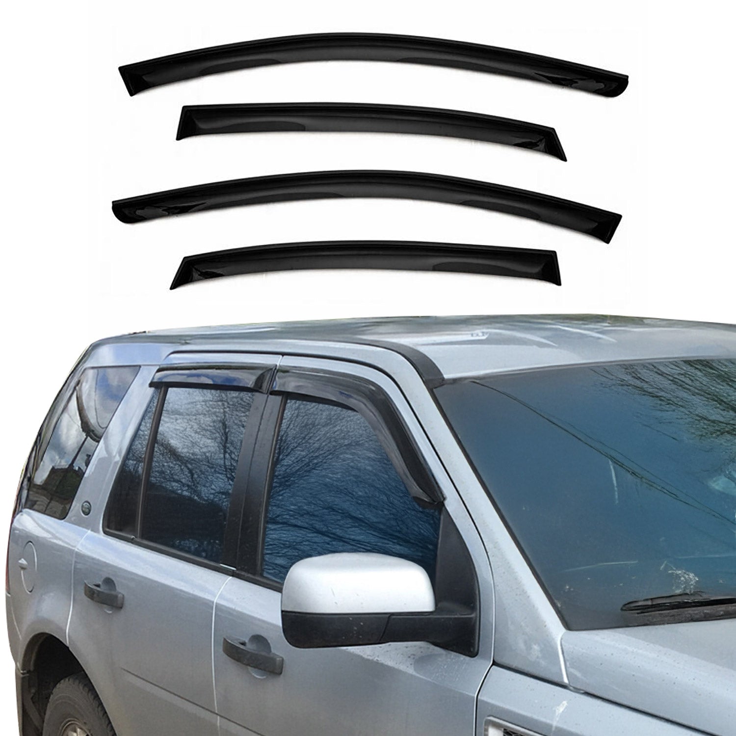 2013-2015 Subaru XV Crosstrek Window Visor Vent Rain Deflector 4Pcs Smoke