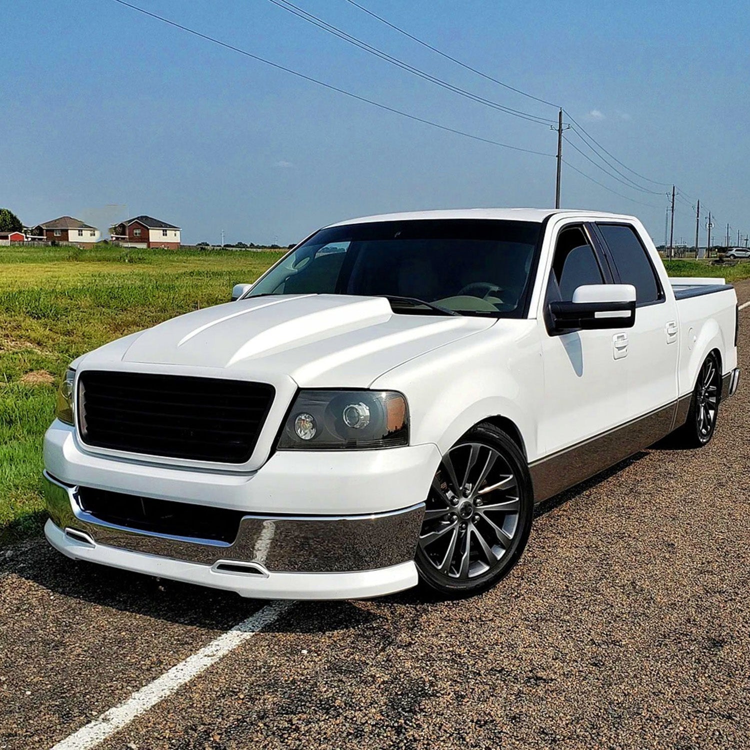 2004-2008 Ford F-150/ 06-2008 Lincoln Mark LT Headlights Amber Reflectors Black