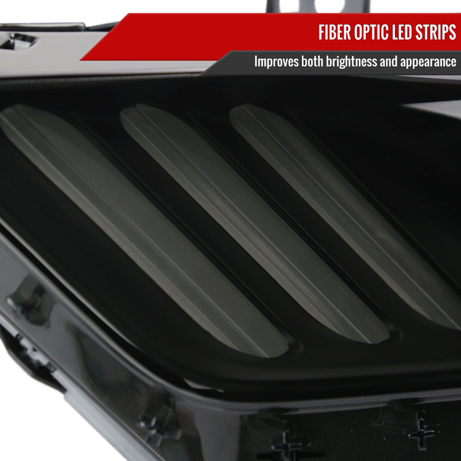 2015-2017 Ford Mustang / 18-2020 Shelby Strip LED Xenon HID Headlights Smoke