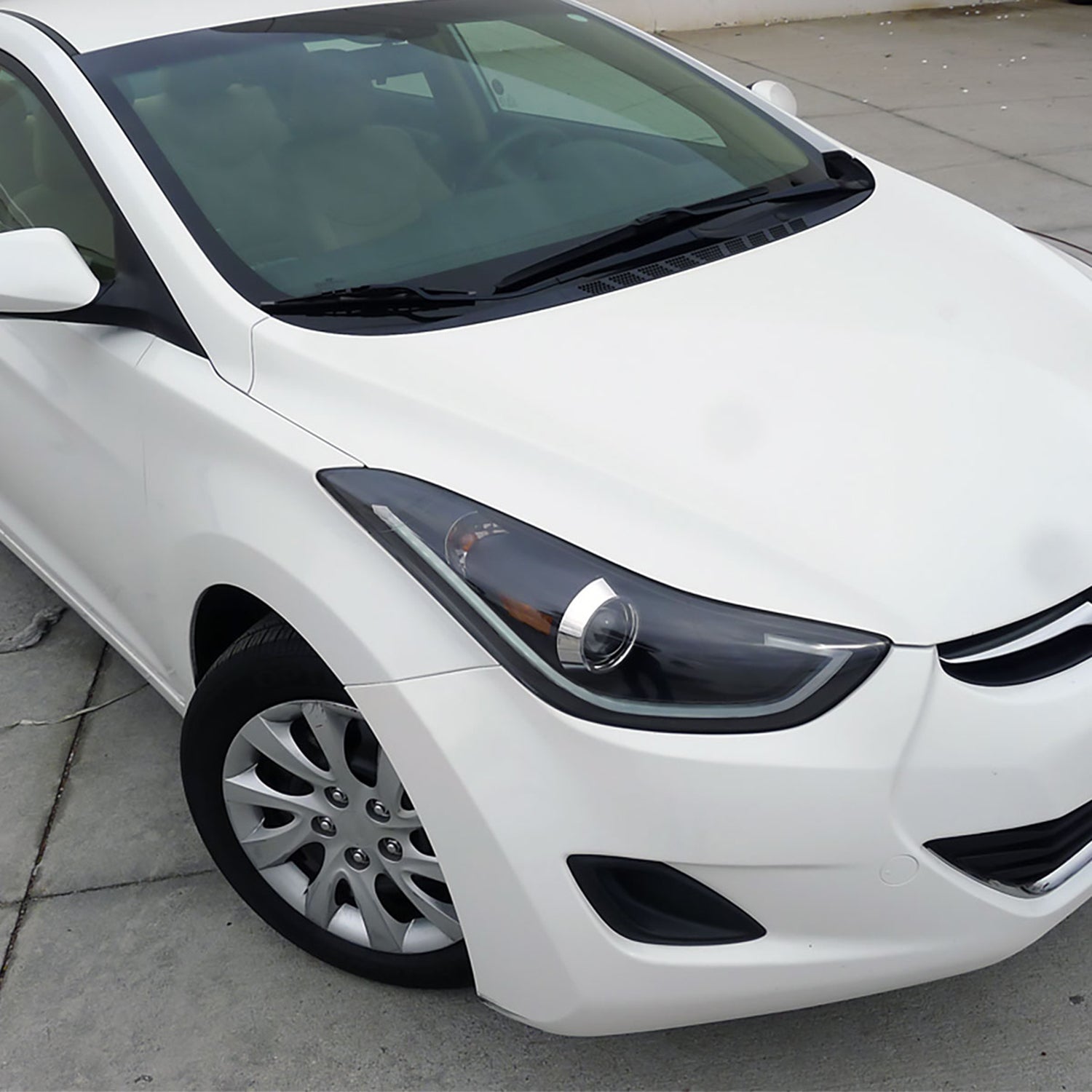 2011-2013 Hyundai Elantra LED Bar Projector Headlights Matte Black/Clear Lens