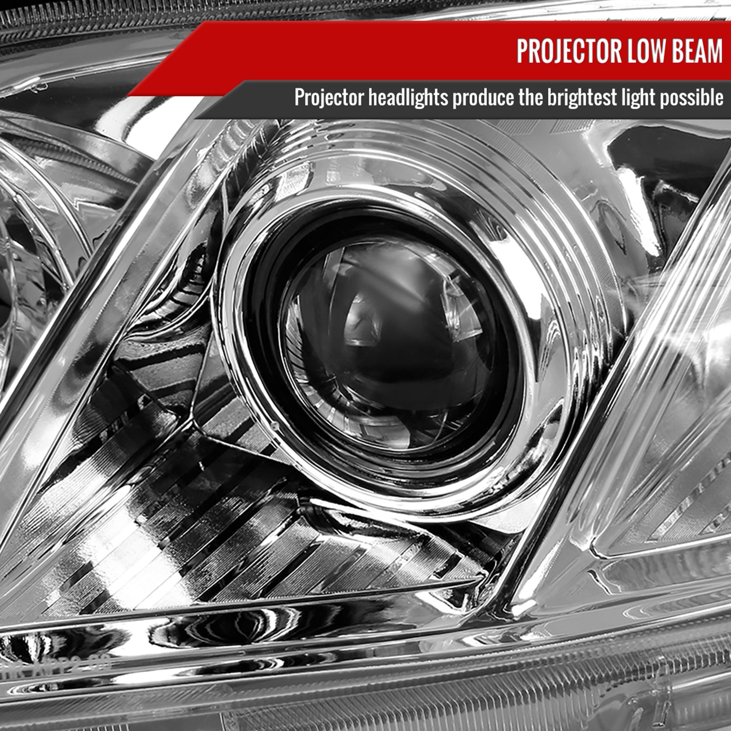 2007-2009 Toyota Camry Projector Headlights w/ Amber Reflectors Chrome/Clear