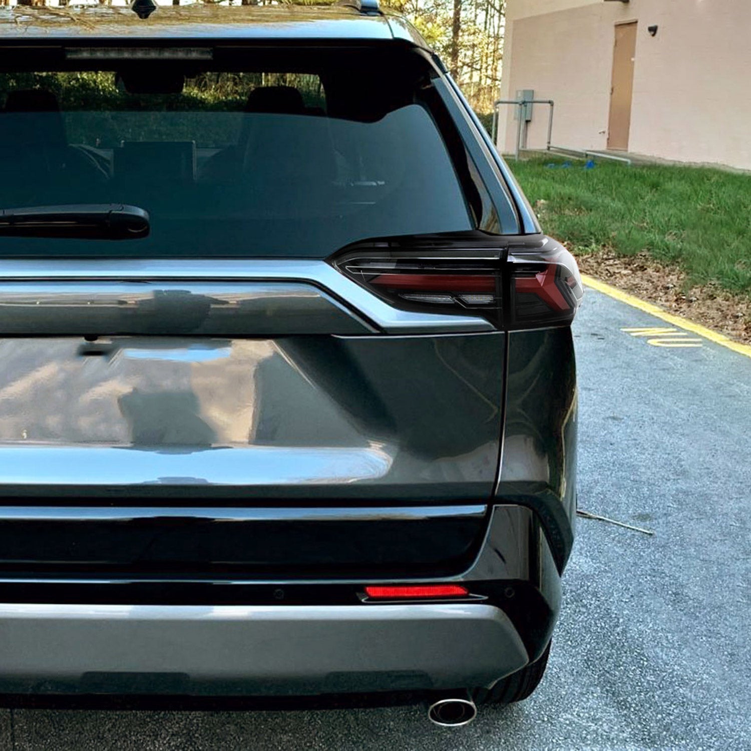 2019-2024 Toyota RAV4 Red LED Bar Signal Tail Lights Jet Black/Clear