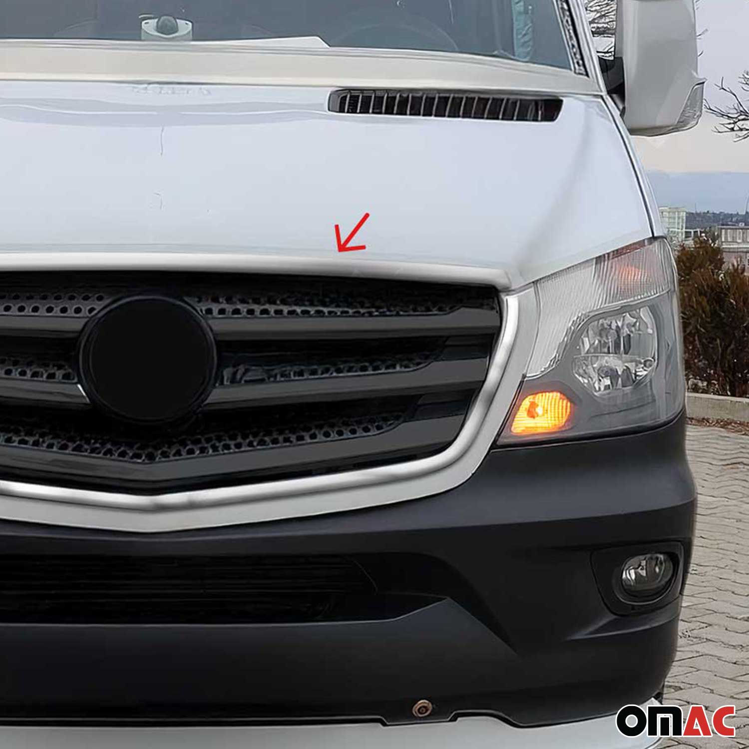 2014-2018 Mercedes Sprinter W906 Front Bumper Grill Trim Molding Steel 2Pcs