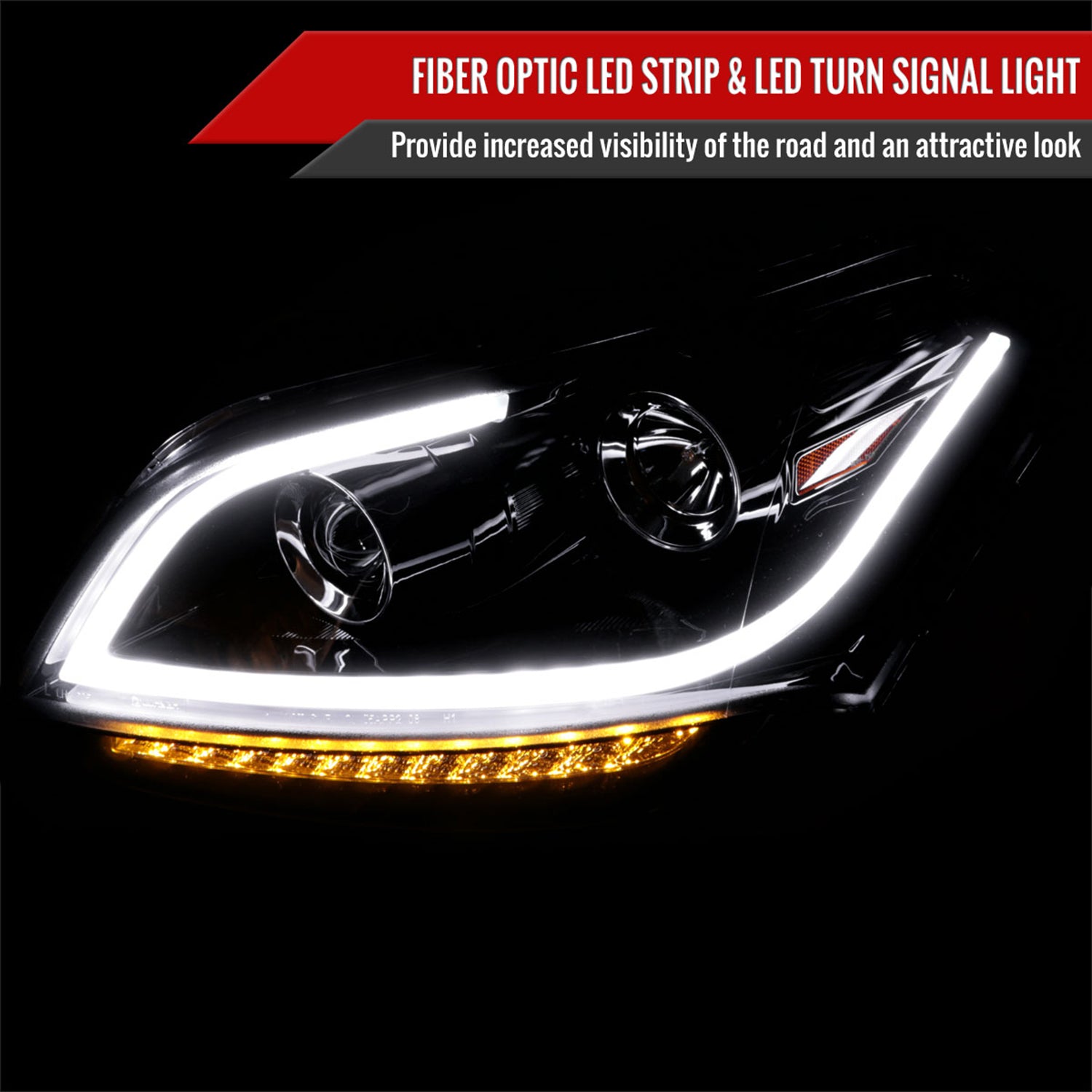 2010-2011 Kia Soul Projector Headlights LED Light Bar&LED Signal Lights Smoke