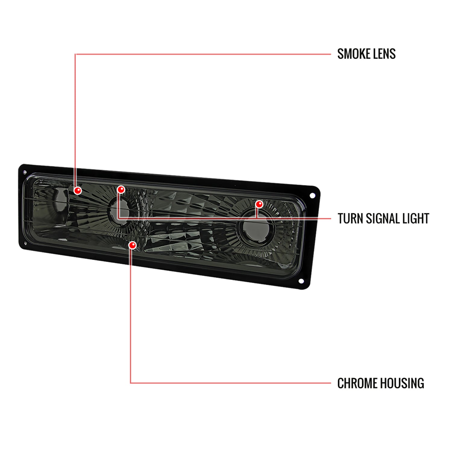 1988-1999 Chevy Suburban/Silverado/Tahoe/Sierra/Yukon Bumper Lights Smoke