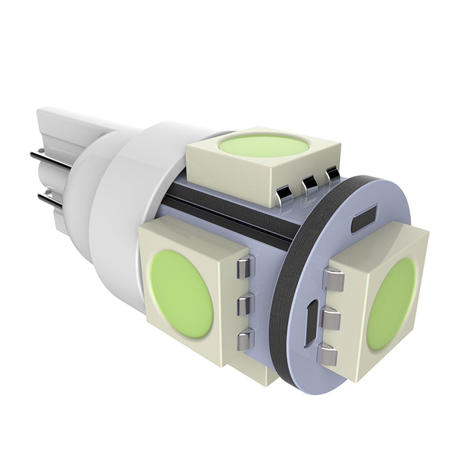 T10 5 SMD Wedge LED License Plate, Side Marker, Lamp Light Bulb - 2PC White