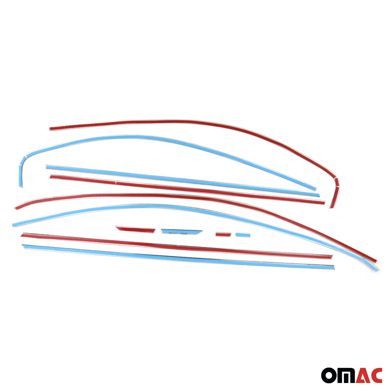 2011-2018 VW Jetta A6 Window Molding Trim Streamer Stainless Steel Silver 12 Pcs