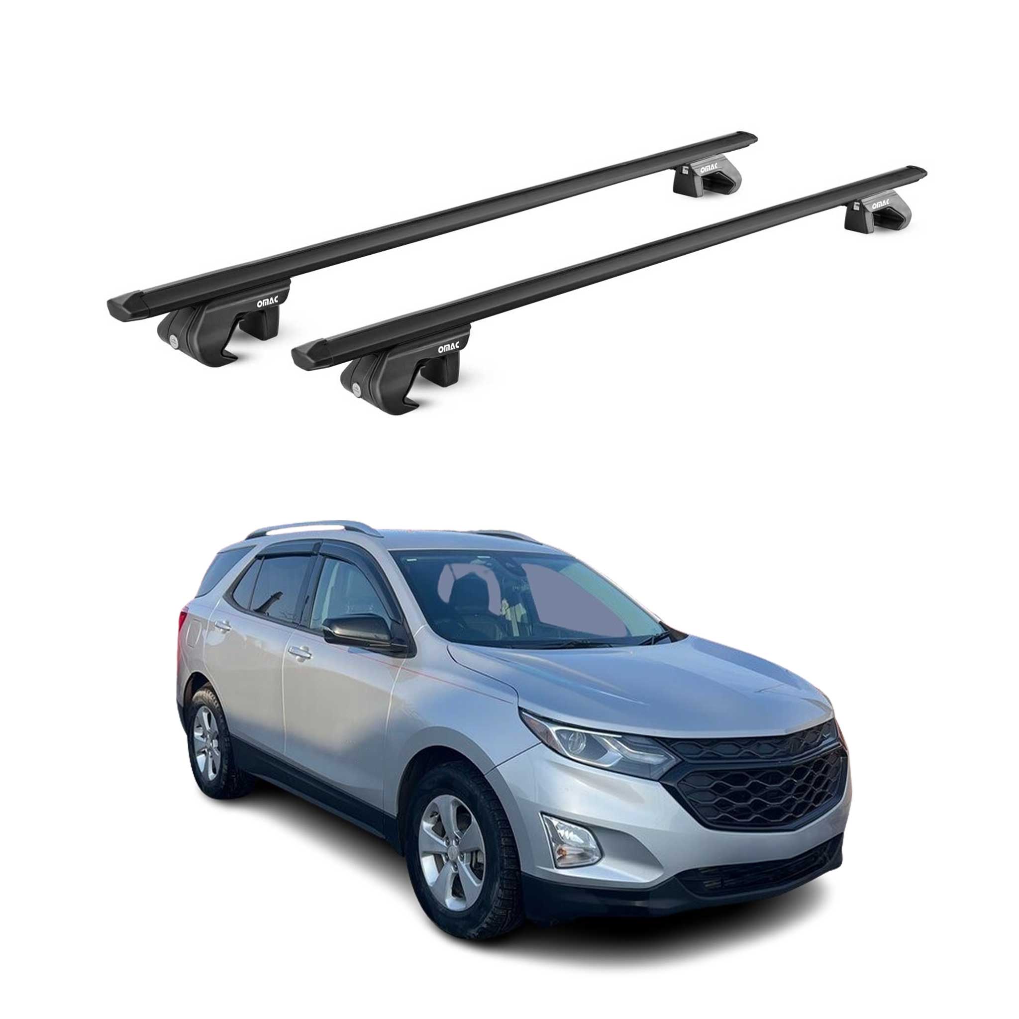 2018-2024 Chevrolet Equinox Roof Rack Cross Bars Black Luggage Carrier 2 Pcs