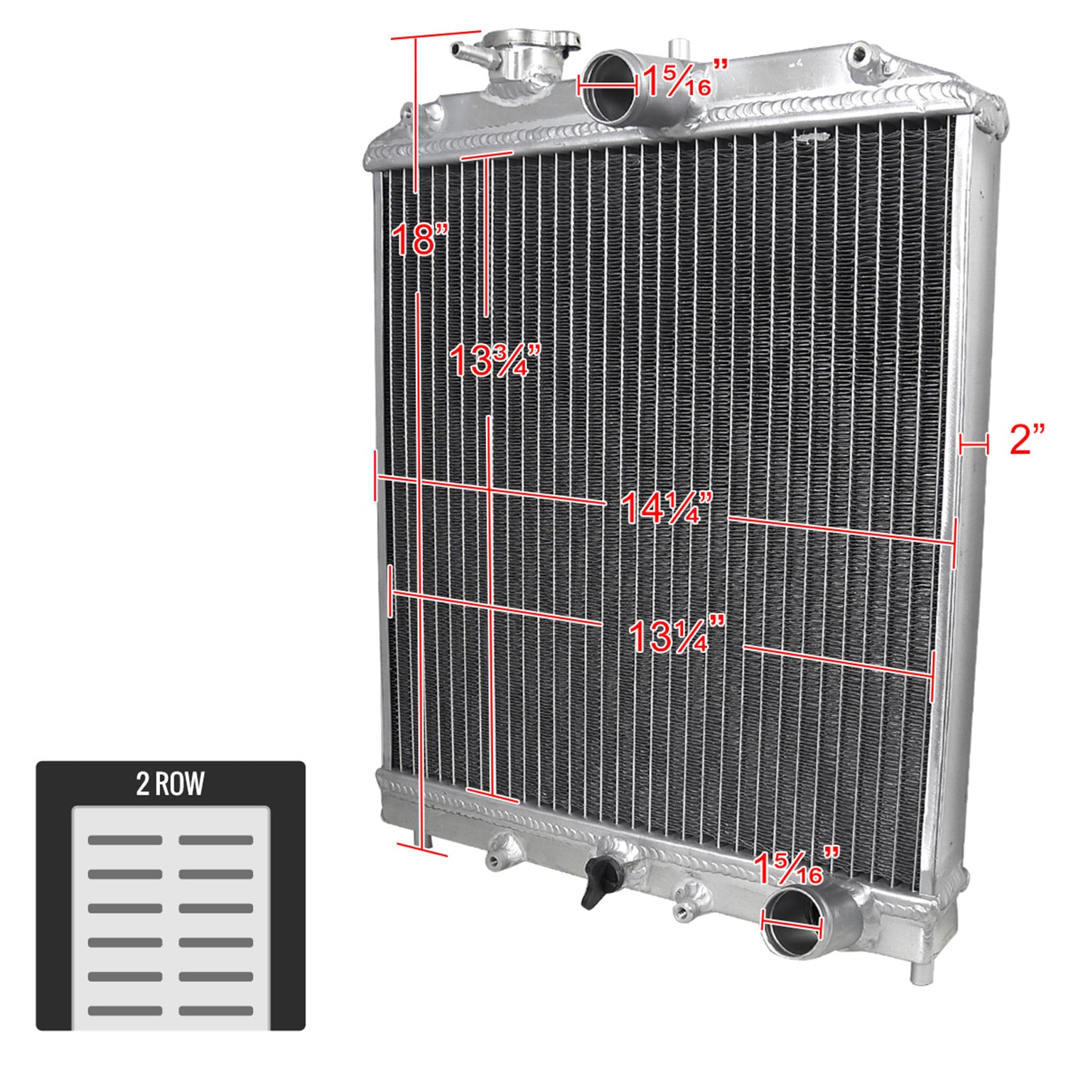1992-2000 Honda Civic EG EK Del Sol S/Si Manual Transmission 2Row Radiator