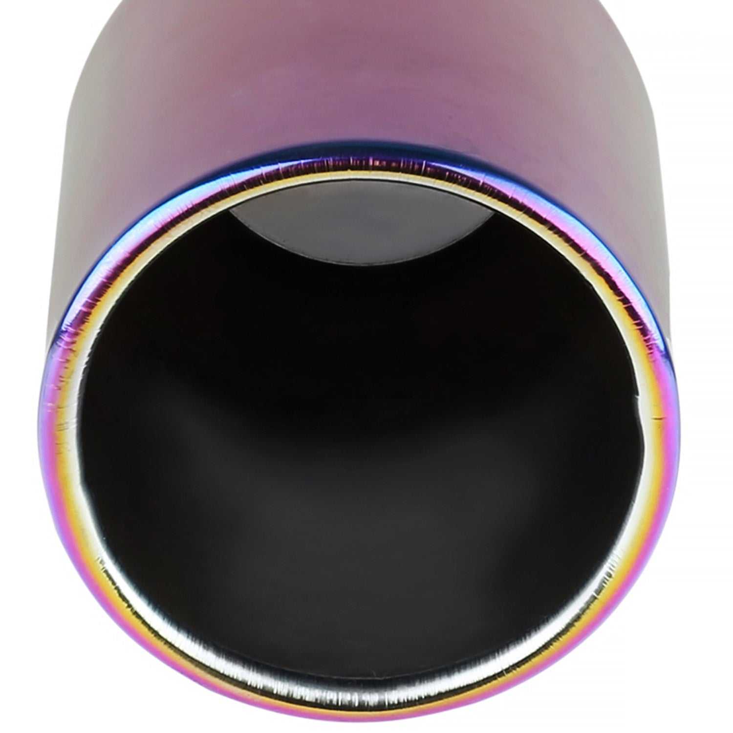 Universal 2.5" Inlet/3.875" Outlet Rainbow Steel Burnt Purple Exhaust Tips 2Pcs