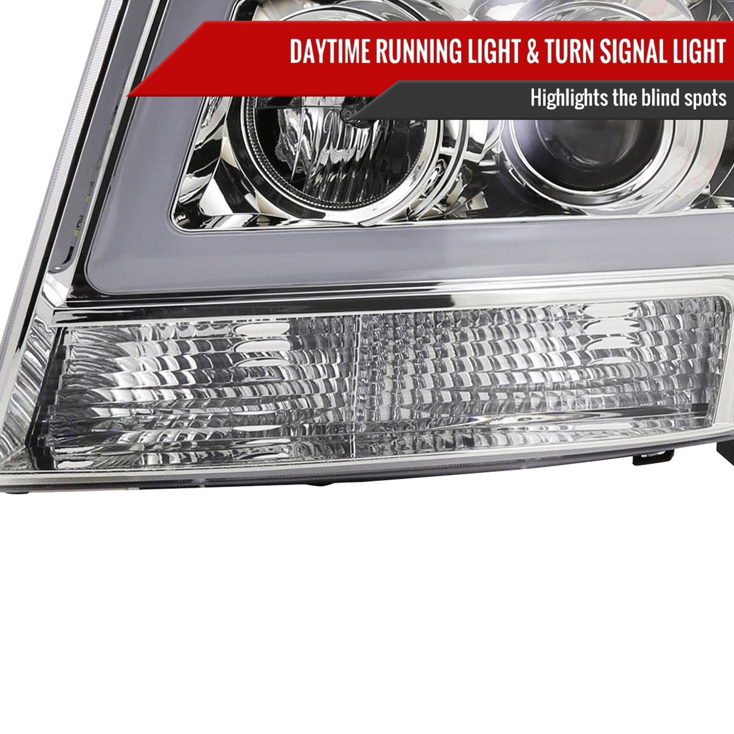2007-2013 Chevy Avalanche/ 07-2014 Tahoe Suburban LED C-Bar RS Headlights Chrome