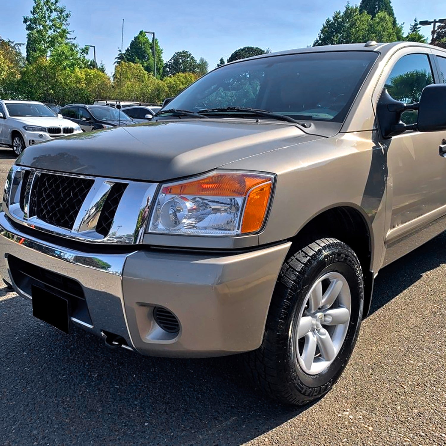 2004-2015 Nissan Titan/04-2007 Armada Factory Headlights Amber Reflectors Chrome