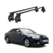 Top Roof Racks Cross Bars fits Audi A4 B9 Sedan 2020-25 FL 2Pcs Black Steel
