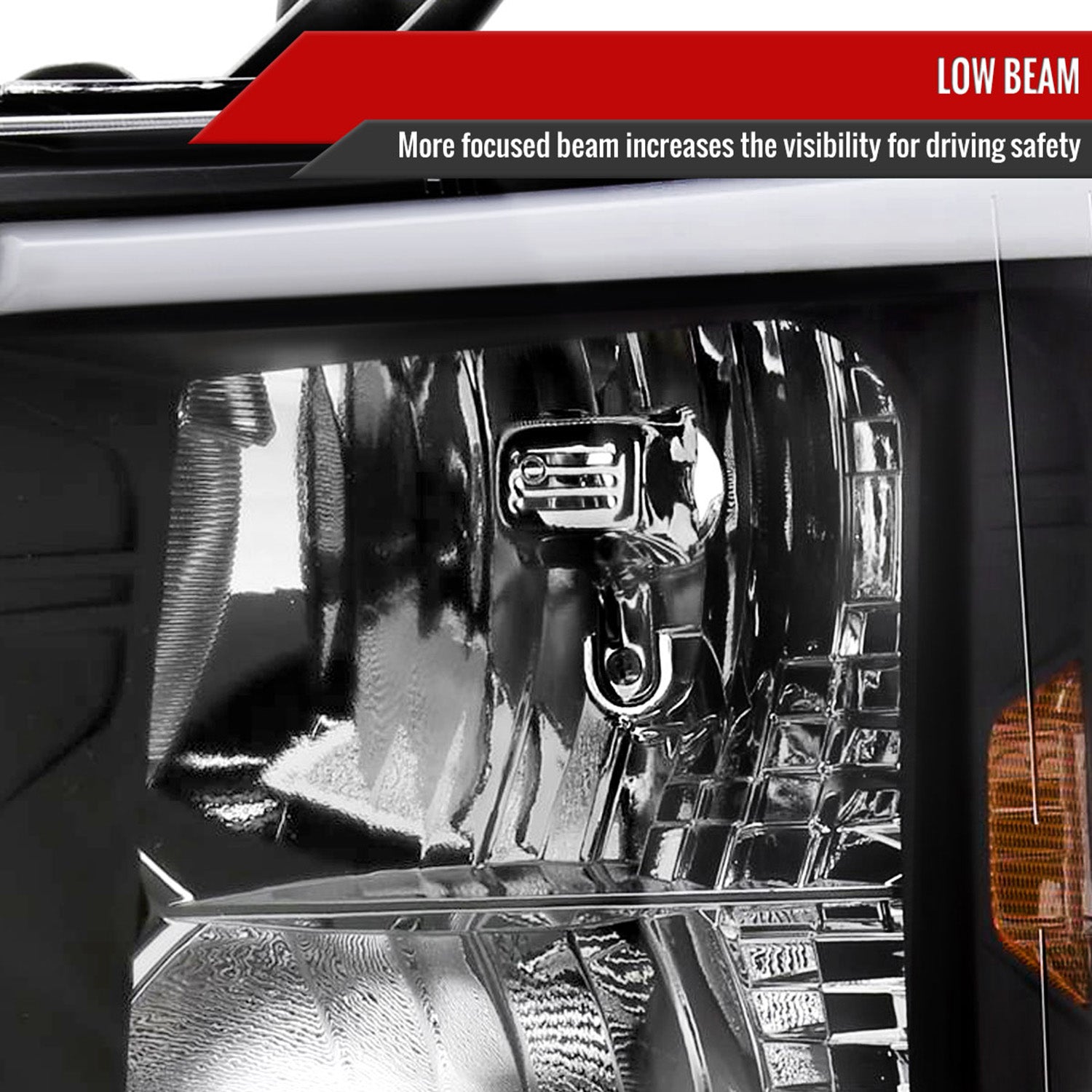 2007-2013 Chevy Silverado 1500 2500HD 3500HD LED Headlights Amber & Black