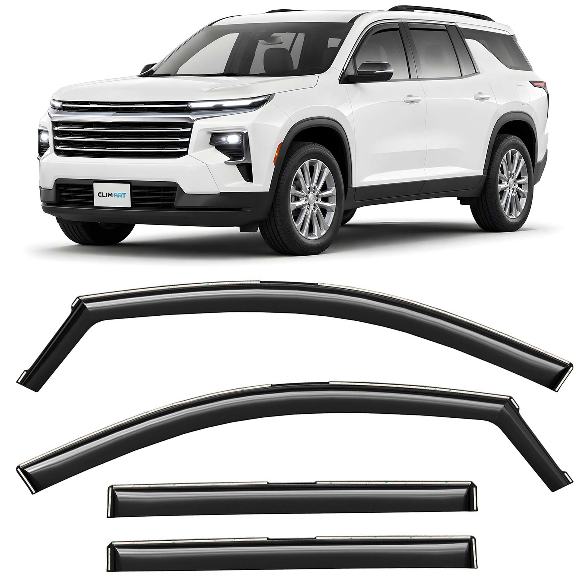 Clim Art Wind Deflectors for Chevrolet Traverse 2024-2026 Dark Smoke 4Pcs