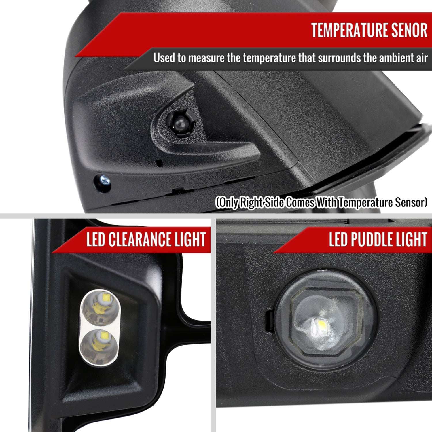 2020-2024 Chevy Silverado/GMC Sierra 2500HD/3500HD Heated Towing Mirrors Smoke