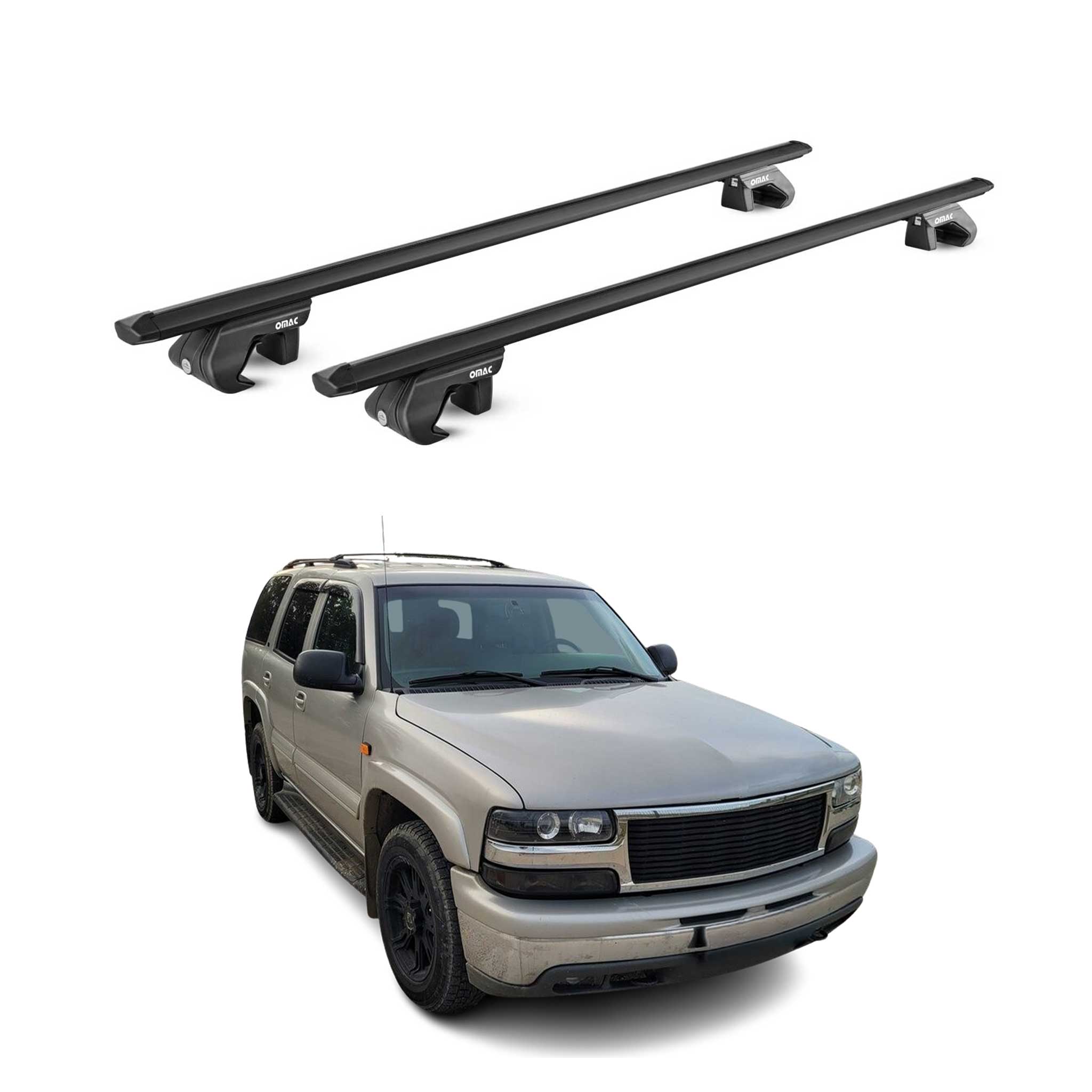 2001-2014 Chevrolet Tahoe Roof Rack Cross Bars Black Luggage Carrier 2 Pcs