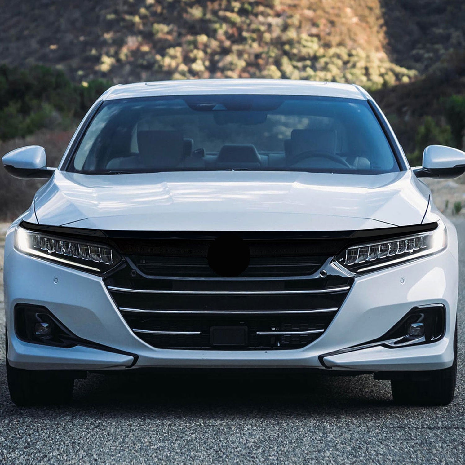 2021-2022 Honda Accord Grille Overlay Gloss Black 3Pcs ABS Plastic