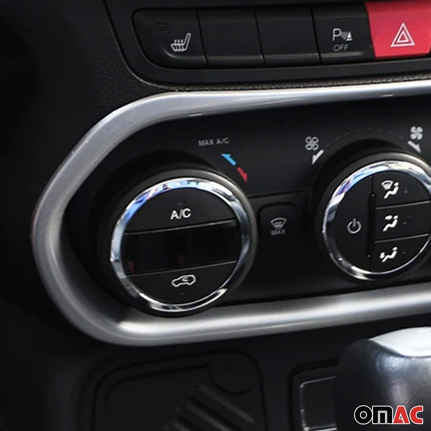 2015-2018 Jeep Renegade Air Condition Switch Trim Frame Matte Silver Chrome