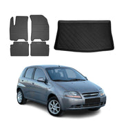 2004-2011 Chevrolet Aveo Hatchback Floor Mats & Cargo Liner Full Set All Weather Black