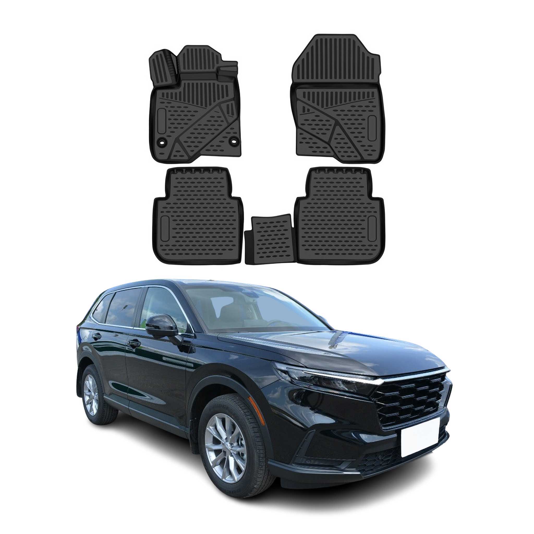 OMAC Floor Mats Liner for Honda CR-V VI 2023-2026 Rubber TPE Black 4Pcs